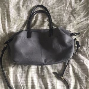 JCREW PEBBLED LEATHER GRAY HANDBAG